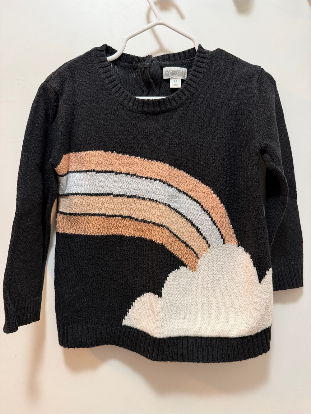 Black Girls' Rainbow Cloud Sweater - Cozy Knit Size 2T